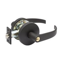 Commercial Non-Handed Grade 2 Security Keyed Entry With Push Button Lever In Oil Rubbed Bronze