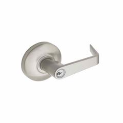 Commercial Non-Handed Keyed Entry Exterior Trim For Panic Exit Device Lever In Satin Stainless