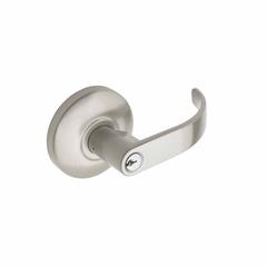 Commercial Non-Handed Keyed Entry Exterior Trim For Panic Exit Device Lever In Satin Stainless