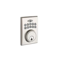 Fashion Electronic Push Button Deadbolt In Satin Stainless