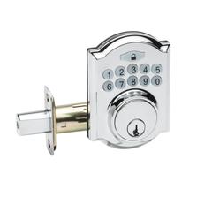 Heritage Electronic Push Button Deadbolt In Polished Stainless