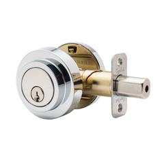 Round Single Cylinder Deadbolt In Polished Stainless